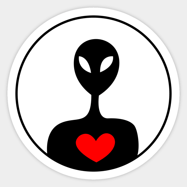 Alien Heart Sticker by infinitymark